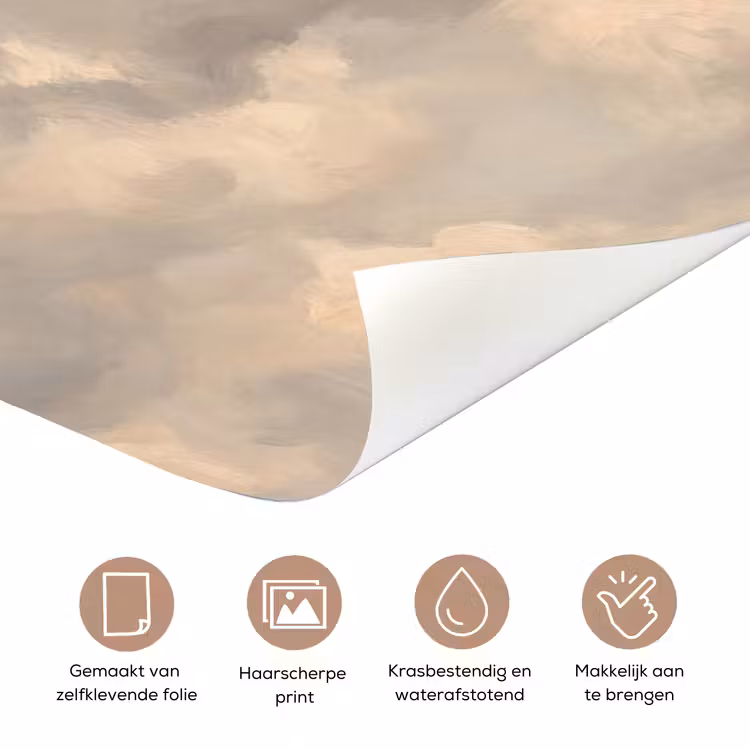 Wolken - Zacht - Natuur - Klassiek - Beige deurposter klein -closeup_NL