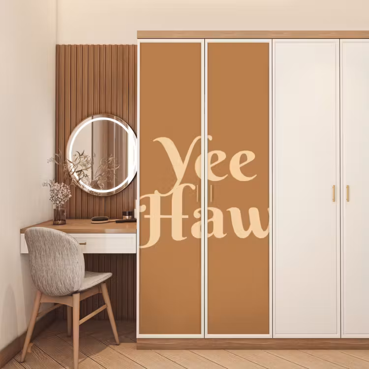 Yee haw - Bruin - Minimalistisch deurposter klein -sfeer3