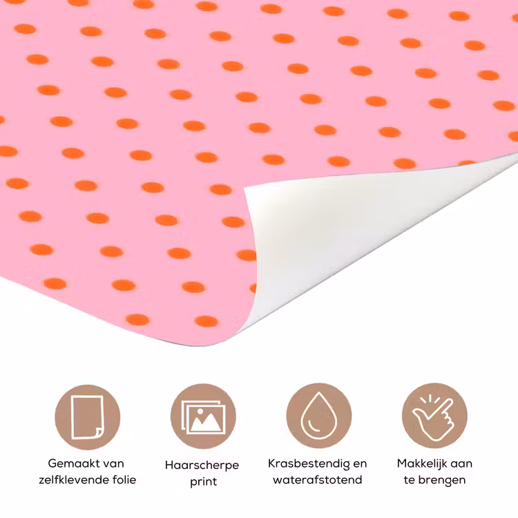 Yes fun - Groen - Roze - Stippen deurposter klein -closeup_NL