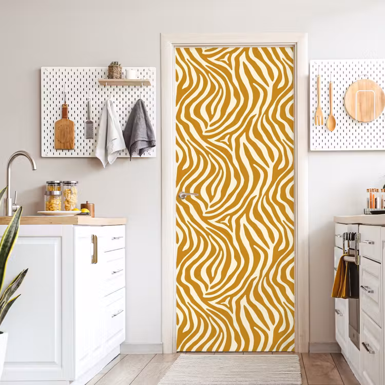 Zebra - Klassiek - Oker - Geel deurposter klein 289 -sfeer5