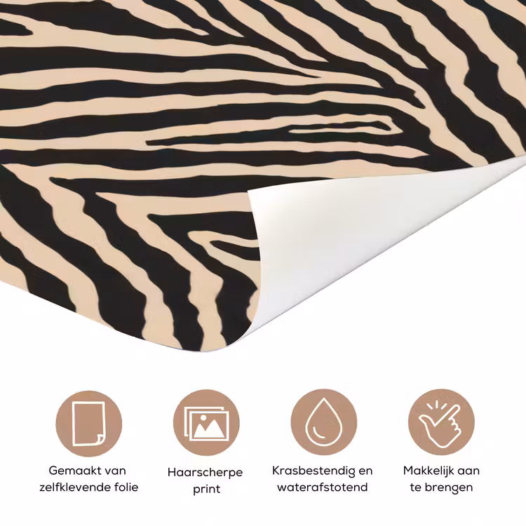 Zebra - Klassiek - Zwart deurposter klein 289 -closeup_NL