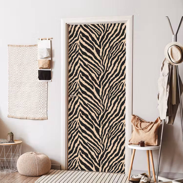 Zebra - Klassiek - Zwart deurposter klein 289 -sfeer6