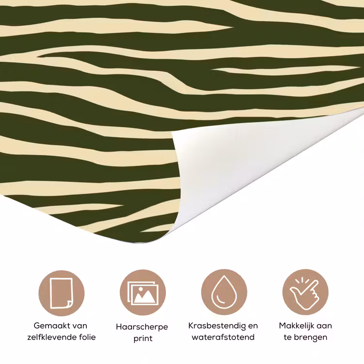 Zebra - Patroon - Groen deurposter klein 289 -closeup_NL