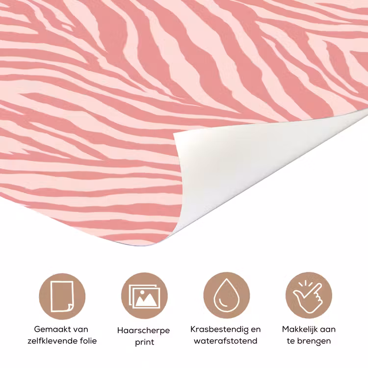 Zebra - Print - Roze deurposter klein 289 -closeup_NL