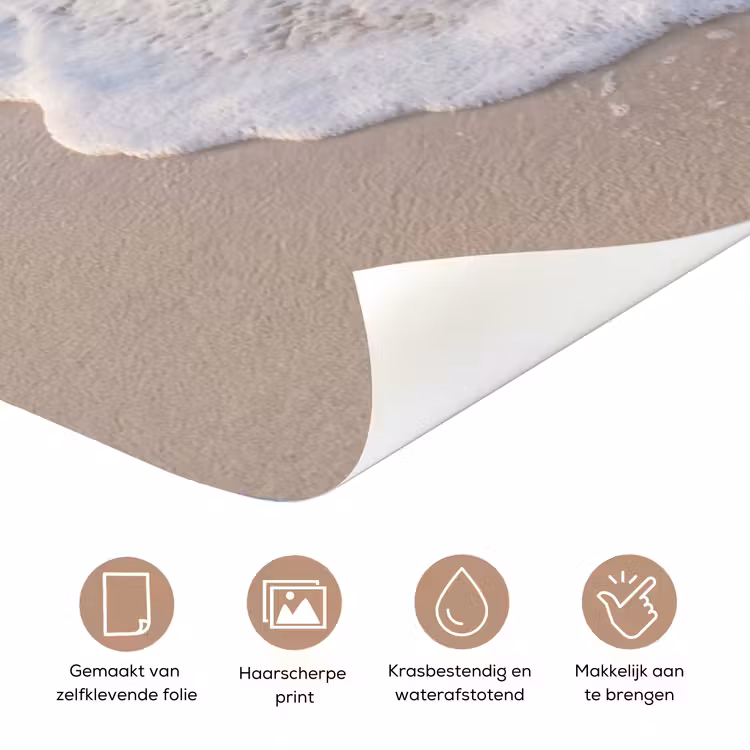 Zee - Golven - Strand - Natuur - Wit deurposter klein -closeup_NL