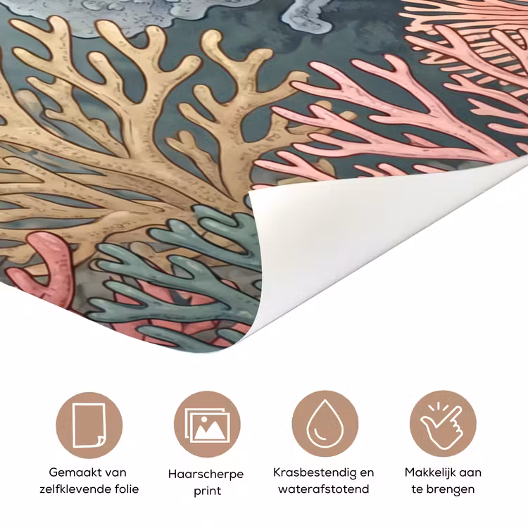Zee - Koraal - Vis - Natuur - Kleurrijk deurposter klein -closeup_NL