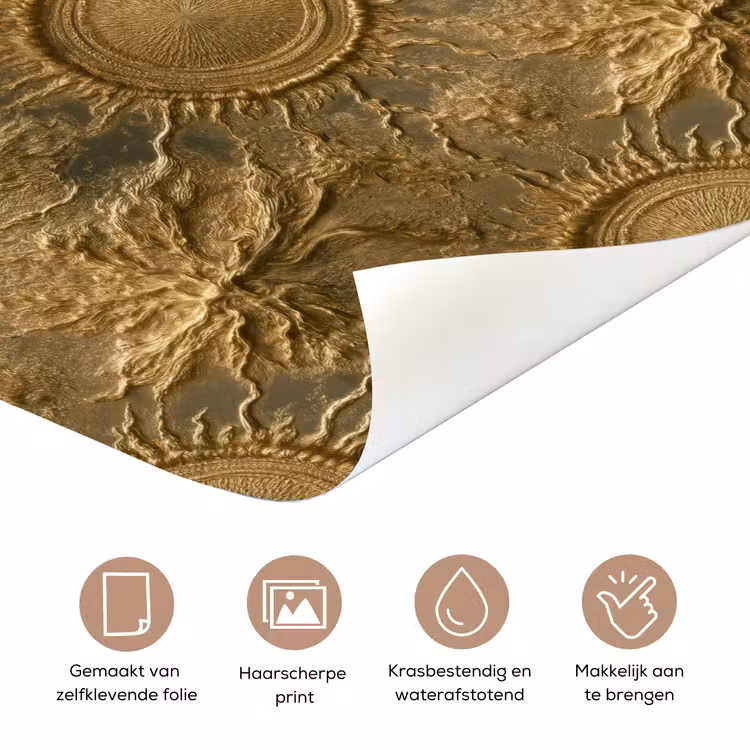 Zon - Reliëf - Antiek - Goud deurposter klein 289 -closeup_NL