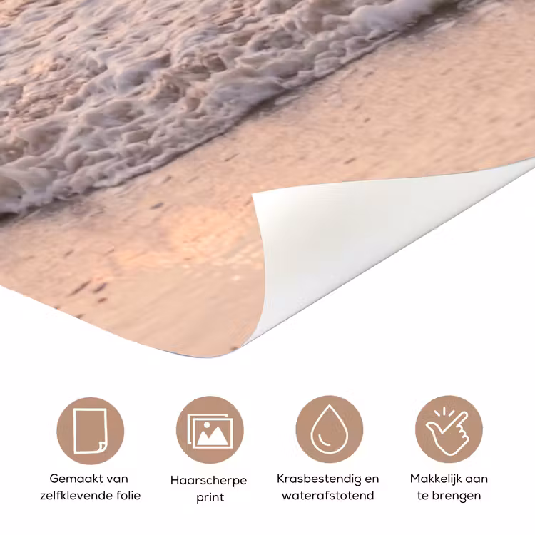Zon - Strand - Roze deurposter klein -closeup_NL