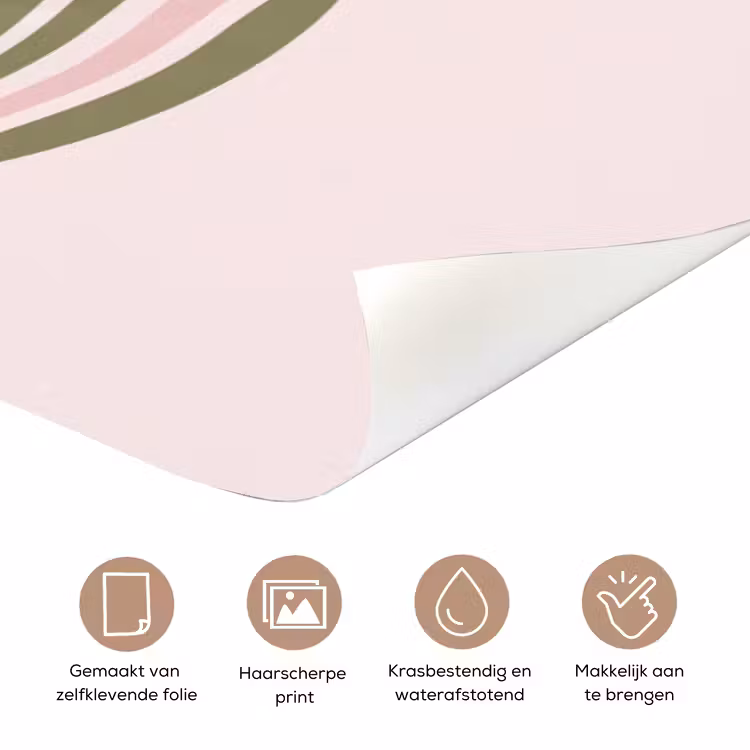 Zon - Zee - Abstract - Modern - Roze deurposter klein -closeup_NL