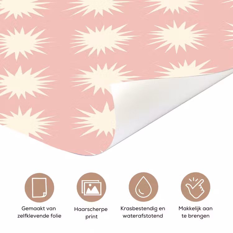 Zonnen - Patroon - Roze deurposter klein 289 -closeup_NL