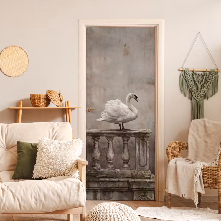 Zwaan - Elegant - Dieren - Wit deurposter klein -sfeer2