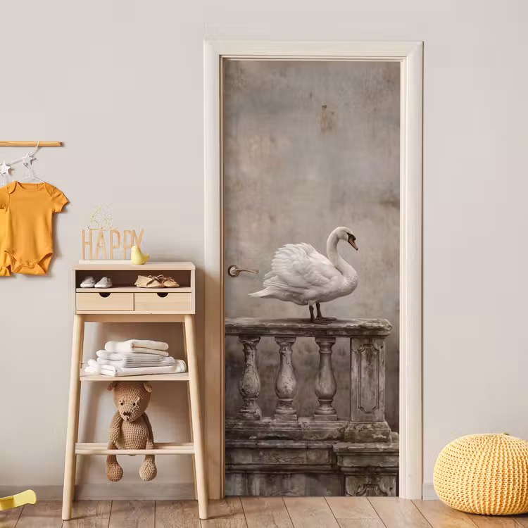 Zwaan - Elegant - Dieren - Wit deurposter klein -sfeer4