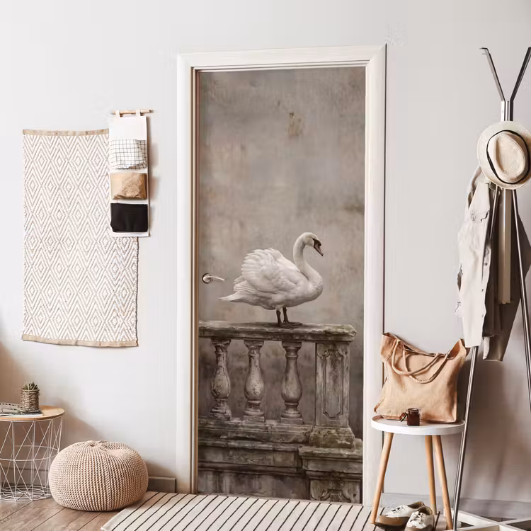 Zwaan - Elegant - Dieren - Wit deurposter klein -sfeer6