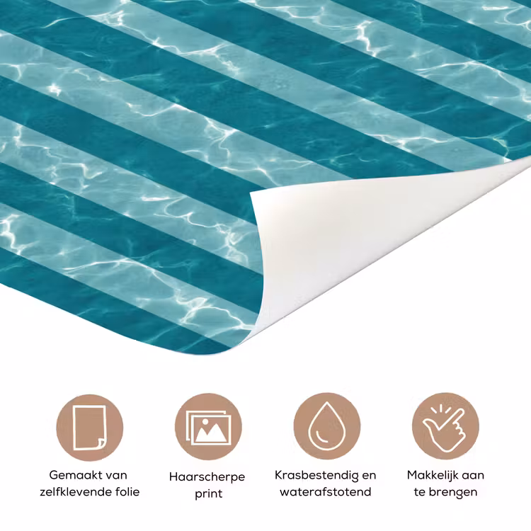 Zwembad - Strepen - Groen deurposter klein 289 -closeup_NL