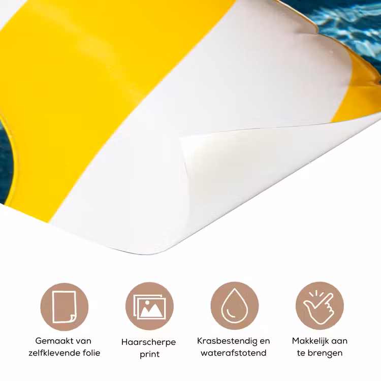 Zwembad - Zwembanden - Zomer - Geel - Blauw deurposter klein -closeup_NL