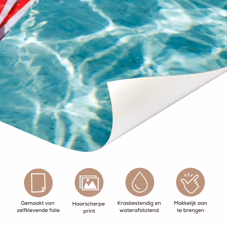 Zwemkleding - Gestreept - Water - Zomer - Rood-wit deurposter klein -closeup_NL