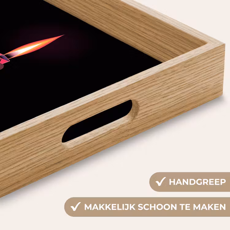Aansteker - Vlam - Donker Dienblad Rechthoek middel -USP_HandgreepNL