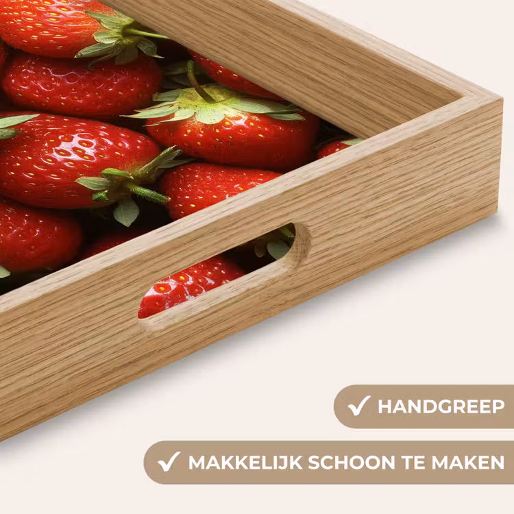Aardbei - Fruit - Rood Dienblad Rechthoek middel -USP_HandgreepNL