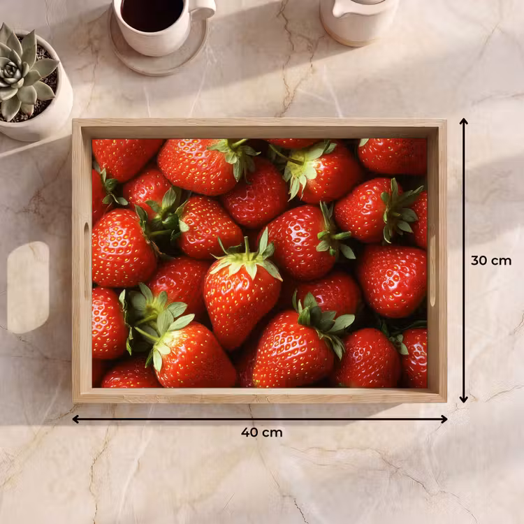 Aardbei - Fruit - Rood Dienblad Rechthoek middel -USP_Formaat
