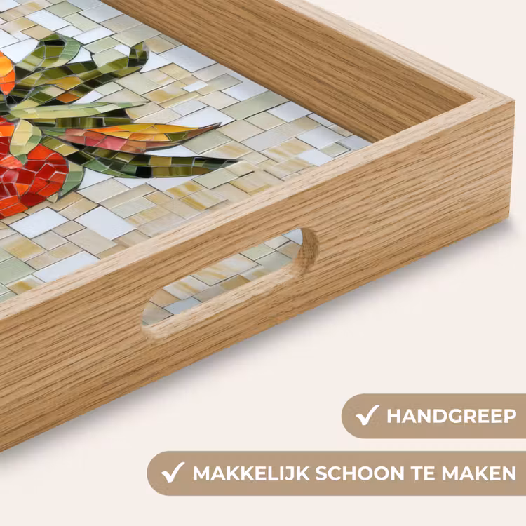Aardbei - Rood - Mozaïek - Fruit Dienblad Rechthoek middel -USP_HandgreepNL