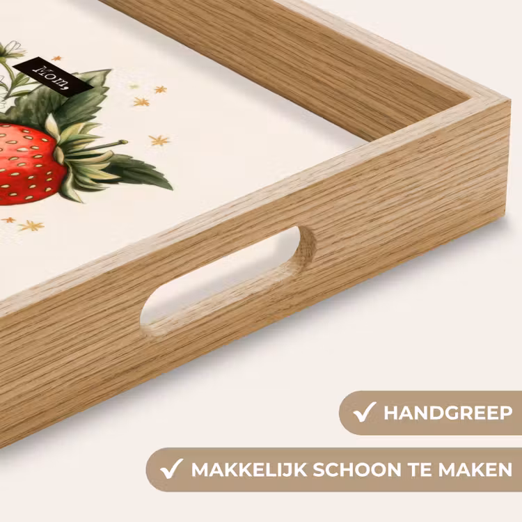Aardbeien - Madeliefjes - Quote - Sterretjes Dienblad Rechthoek middel -USP_HandgreepNL