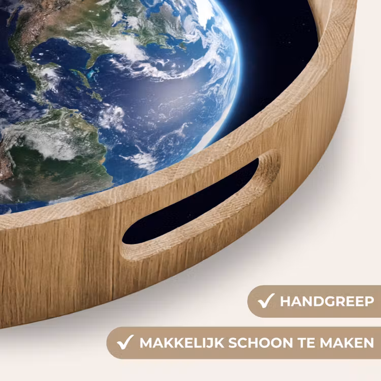 Dienblad - Aarde - Ruimte - Kosmos - Aarde - Ruimte - Kosmos Dienblad Rond middel