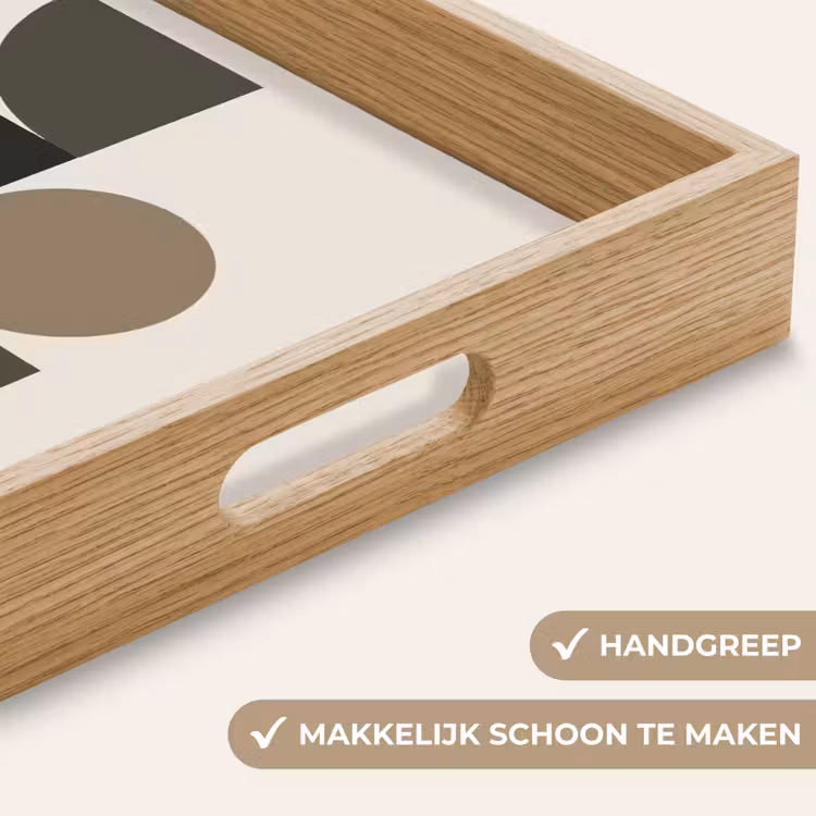 Aardetinten - Abstracte compositie - Eenvoudige vormen Dienblad Rechthoek middel -USP_HandgreepNL