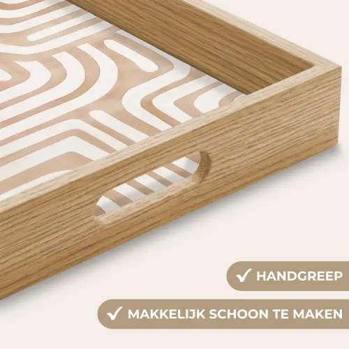Aardetinten - Labyrintpatroon Dienblad Rechthoek middel -USP_HandgreepNL