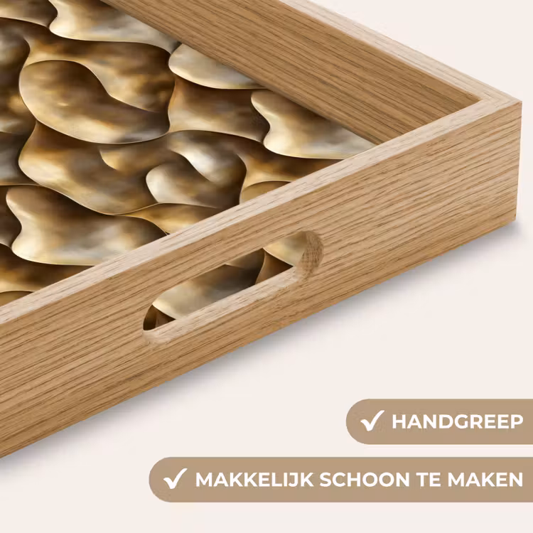 Abstract - Antiek - Goud Dienblad Rechthoek middel 911 -USP_HandgreepNL
