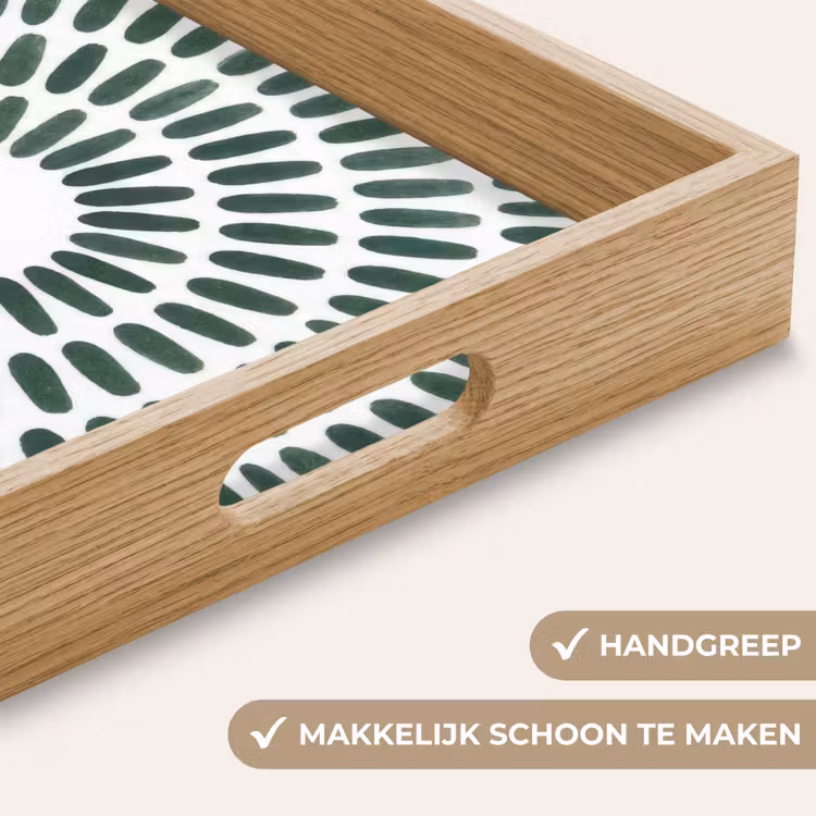 Abstract - Cirkel - Patroon - Modern - Groen Dienblad Rechthoek middel -USP_HandgreepNL