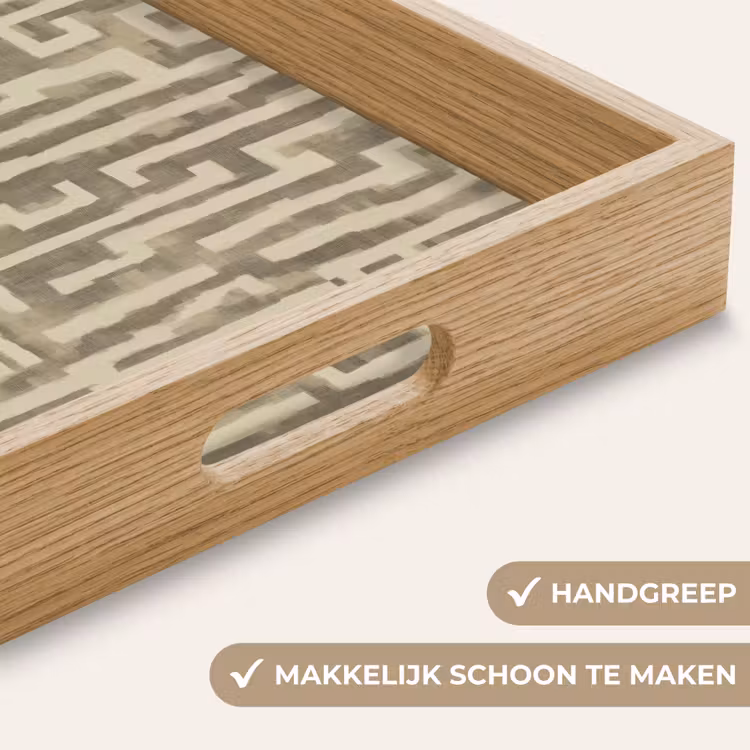 Abstract - Geometrisch - Groen Dienblad Rechthoek middel 911 -USP_HandgreepNL