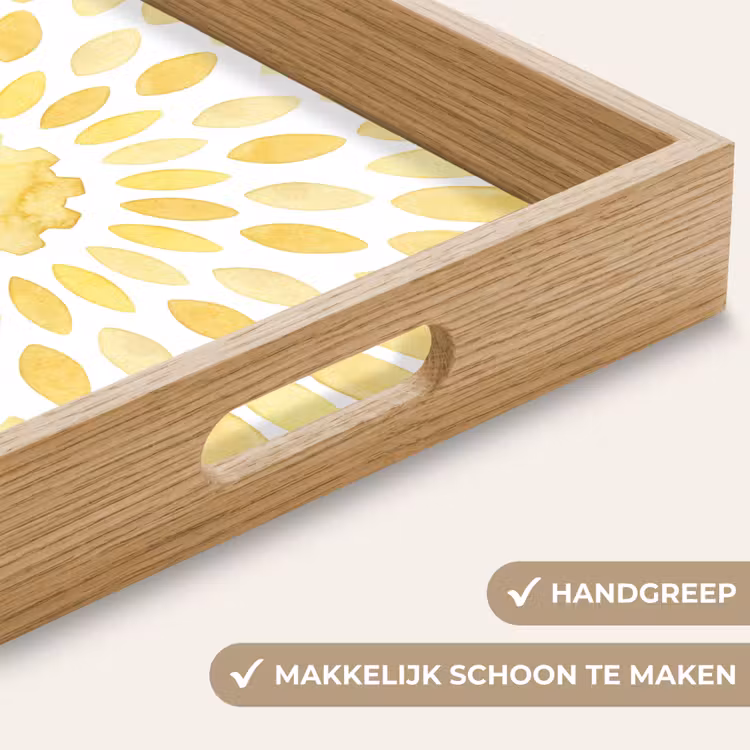 Abstract - Geometrisch - Stralend - Geel Dienblad Rechthoek middel -USP_HandgreepNL