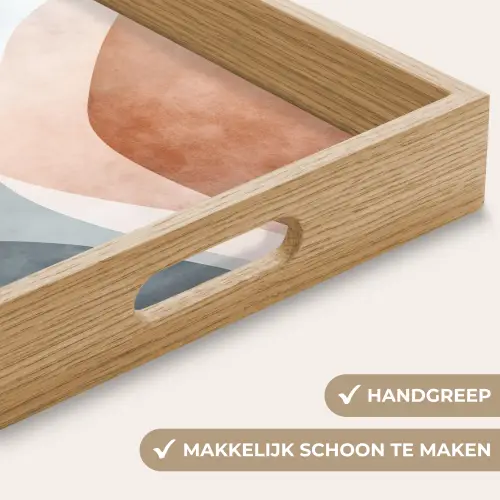 Abstract - Golven - Blauw Dienblad Rechthoek middel -USP_HandgreepNL