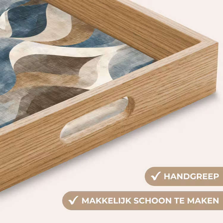 Abstract - Golven - Kleurrijk Dienblad Rechthoek middel 911 -USP_HandgreepNL