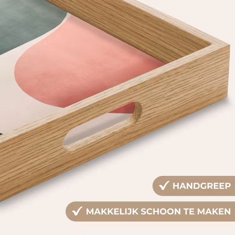 Abstract - Golven - Sierlijk - Roze Dienblad Rechthoek middel -USP_HandgreepNL