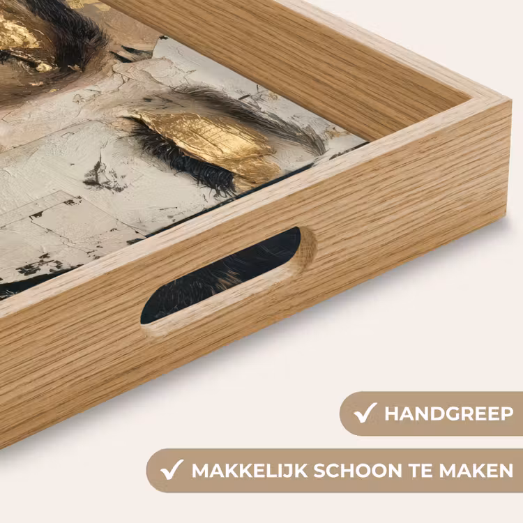 Abstract - Goud - Gezicht - Lippen Dienblad Rechthoek middel -USP_HandgreepNL