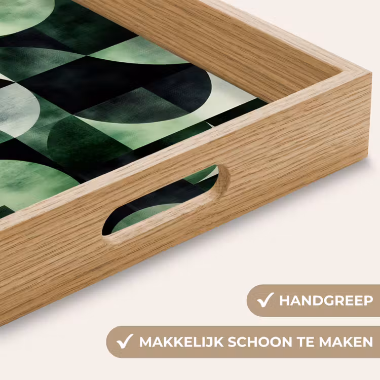 Abstract - Groen - Vormen Dienblad Rechthoek middel -USP_HandgreepNL