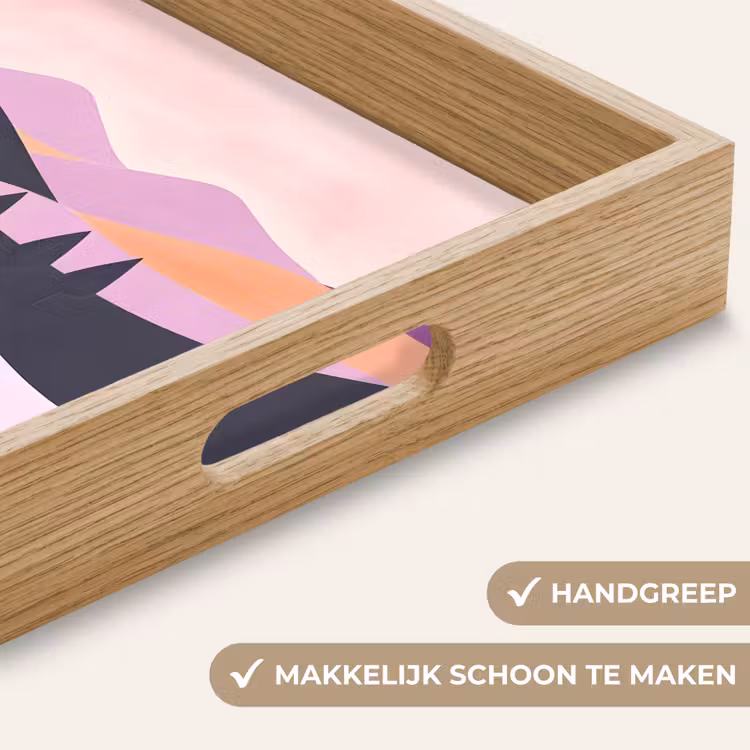 Abstract - Heuvels - Bomen - Groen Dienblad Rechthoek middel -USP_HandgreepNL