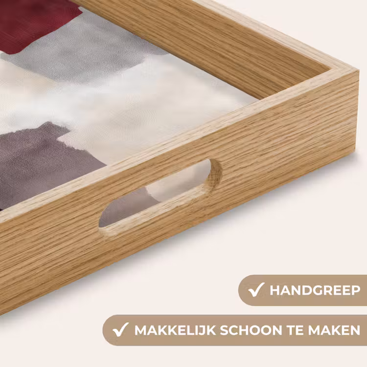 Abstract - Kleurbakken - Rood Dienblad Rechthoek middel -USP_HandgreepNL