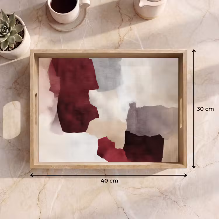 Abstract - Kleurbakken - Rood Dienblad Rechthoek middel -USP_Formaat