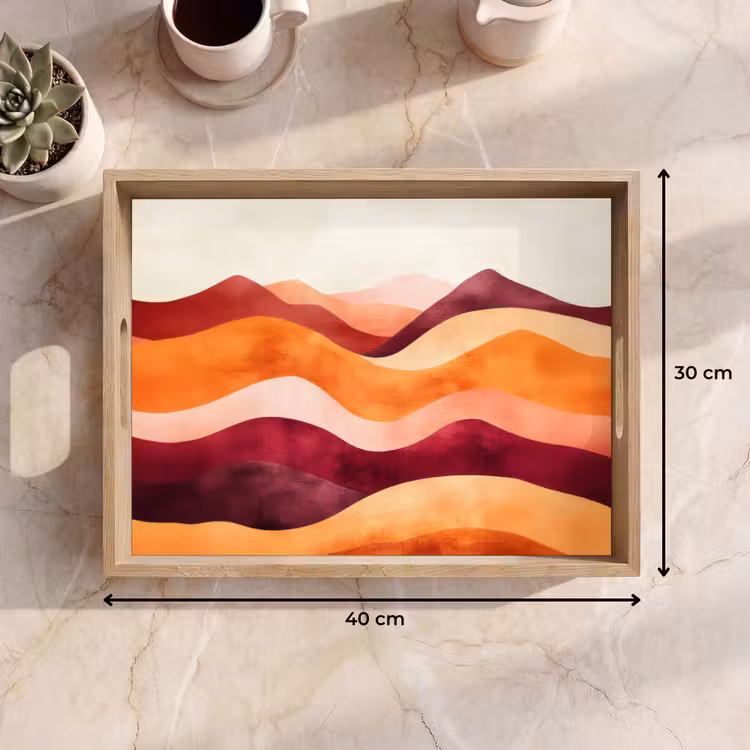 Abstract - Landschap - Golven Dienblad Rechthoek middel -USP_Formaat