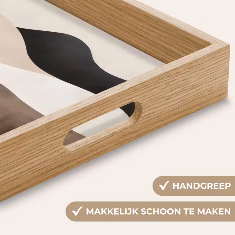 Abstract - Landschap - Golven - Crèmekleur Dienblad Rechthoek middel -USP_HandgreepNL