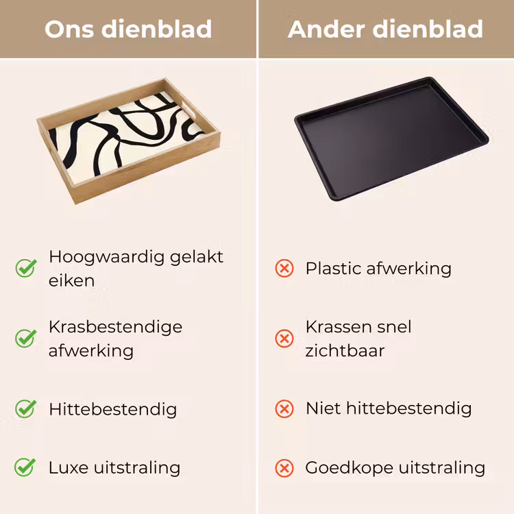 Abstract - Lijnen - Modern - Beige Dienblad Rechthoek middel -USP_VergelijkingNL
