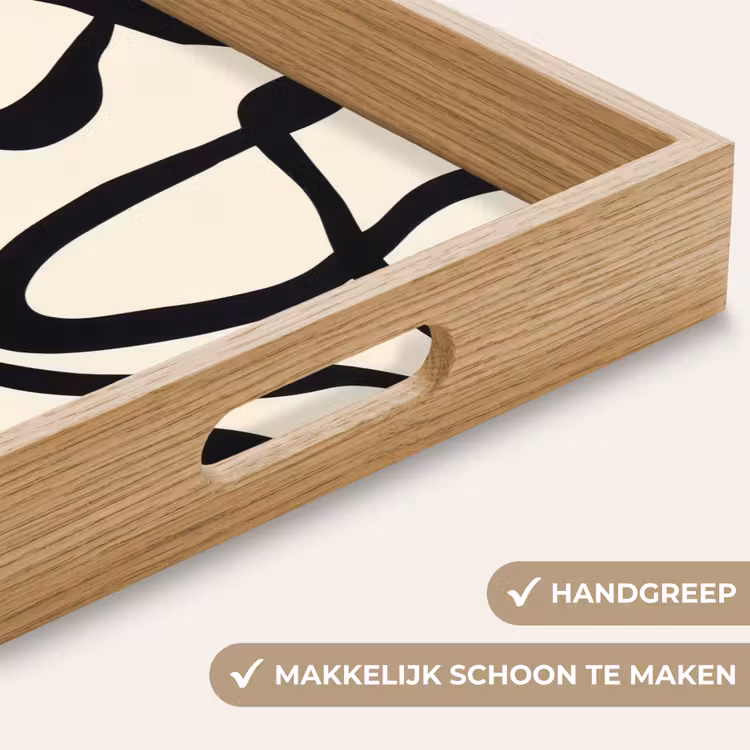 Abstract - Lijnen - Modern - Beige Dienblad Rechthoek middel -USP_HandgreepNL