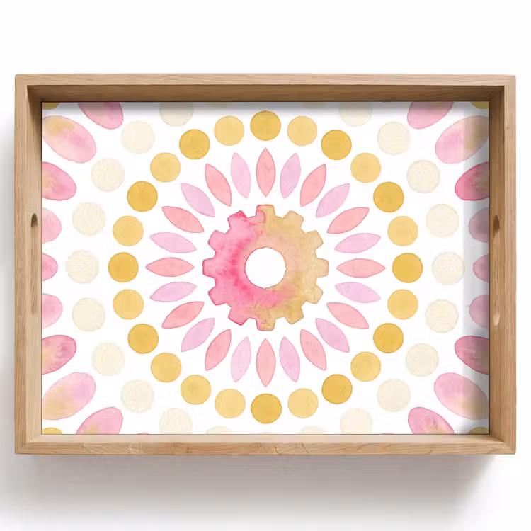 Abstract - Mandala - Kunst - Modern - Roze Dienblad Rechthoek middel -z3d_shopping