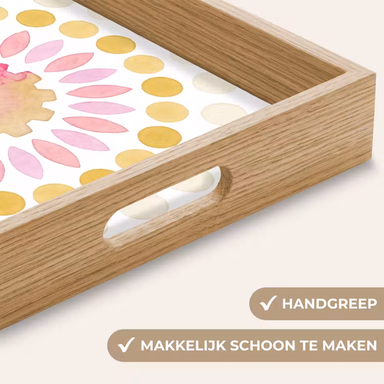 Abstract - Mandala - Kunst - Modern - Roze Dienblad Rechthoek middel -USP_HandgreepNL