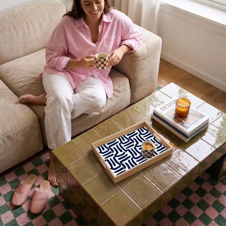 Abstract - Modern - Blauw Dienblad Rechthoek middel 911 -sfeer3