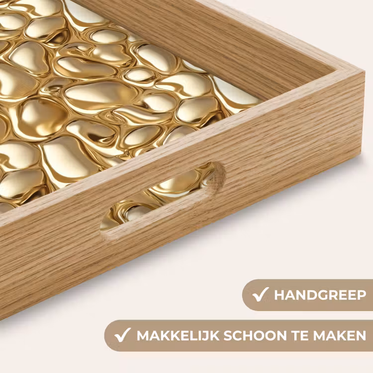 Abstract - Modern - Goud Dienblad Rechthoek middel 911 -USP_HandgreepNL