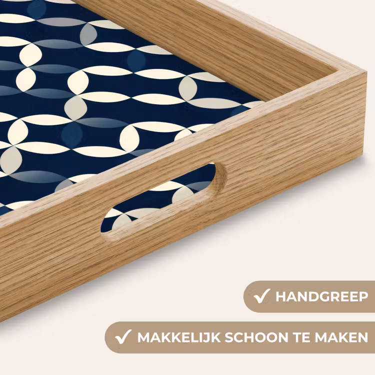 Abstract - Patroon - Blauw Dienblad Rechthoek middel 911 -USP_HandgreepNL