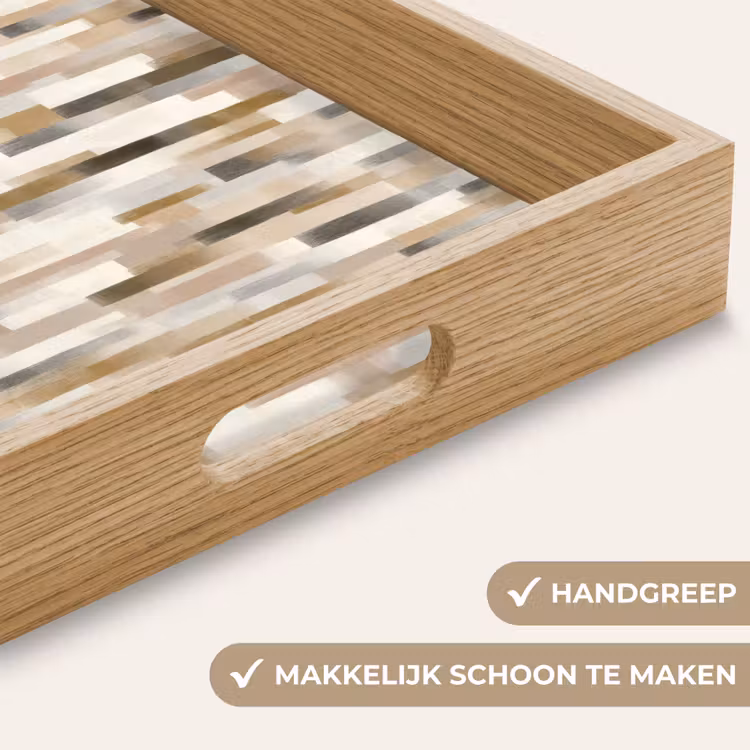 Abstract - Patroon - Kwaststreken Dienblad Rechthoek middel 911 -USP_HandgreepNL